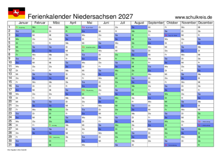 Kalender niedersachsen 2027